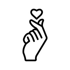 Hand Love Mini Heart Love Line Icon color editable