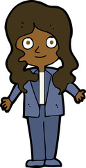 cartoon friendly business woman