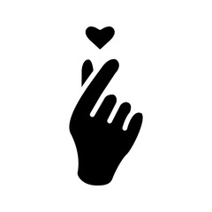 Hand Love Mini Heart Love Line Icon color editable