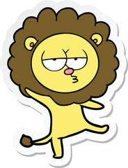 sticker of a cartoon dancing lion