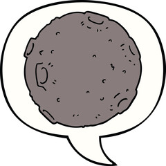 cartoon moon with speech bubble