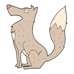 freehand drawn cartoon wolf