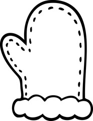 line drawing cartoon oven mitts