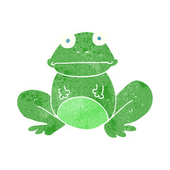 freehand retro cartoon frog