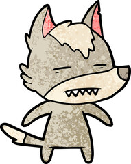 cartoon wolf showing teeth