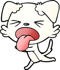 cartoon panting dog