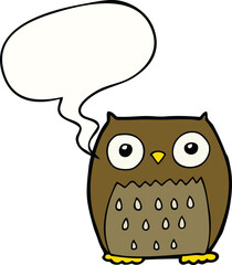 cartoon owl with speech bubble