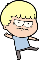 Obraz premium cartoon annoyed man