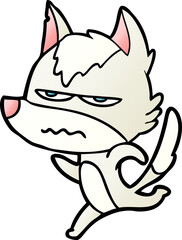 cartoon annoyed wolf