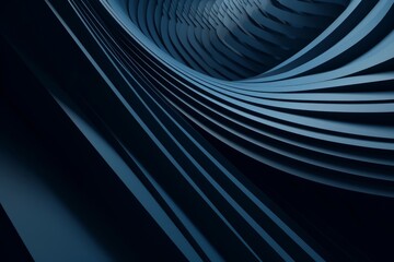 Abstract dark blue architectural background, Generative ai