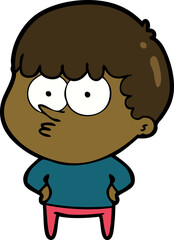 cartoon curious boy