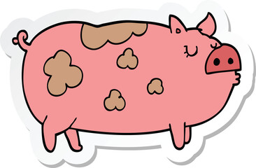sticker of a cartoon pig