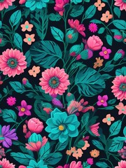Seamless pattern with flowers. A pattern of roses. Generative A.I