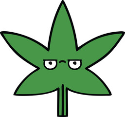 cute cartoon of a marijuana leaf