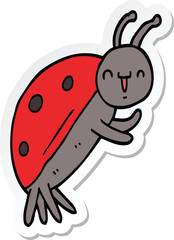 sticker of a cute cartoon ladybug