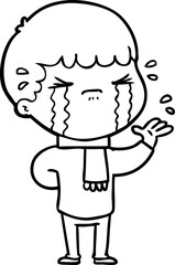 Obraz premium cartoon man crying