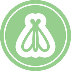 flying insect circular icon symbol