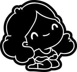 Fototapeta premium cartoon icon of a cute kawaii girl