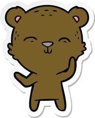 sticker of a happy cartoon bear