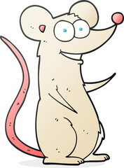 freehand drawn cartoon happy mouse