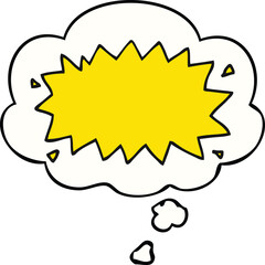 cartoon explosion symbol with thought bubble