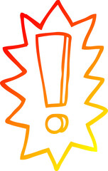 warm gradient line drawing of a cartoon exclamation mark