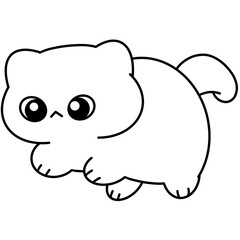 cute cat  chalk coloring