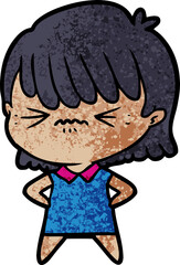 Obraz premium annoyed cartoon girl