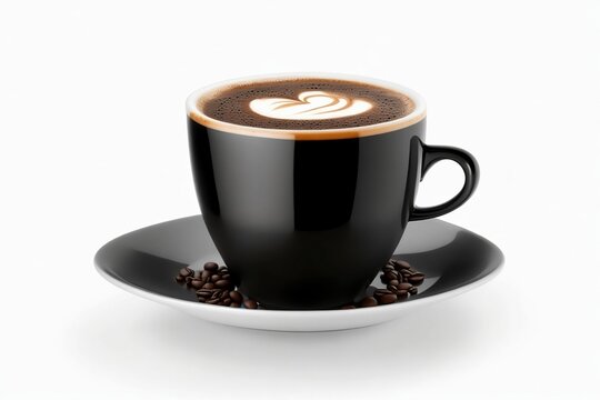 cup of coffee with beans , ai generative image 