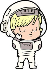 cartoon astronaut woman