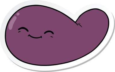 sticker of a cartoon gall bladder