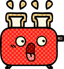 comic book style cartoon of a of a toaster