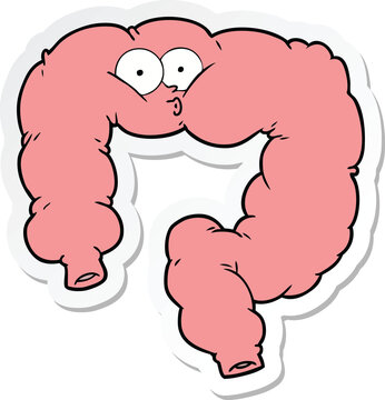sticker of a cartoon surprised colon