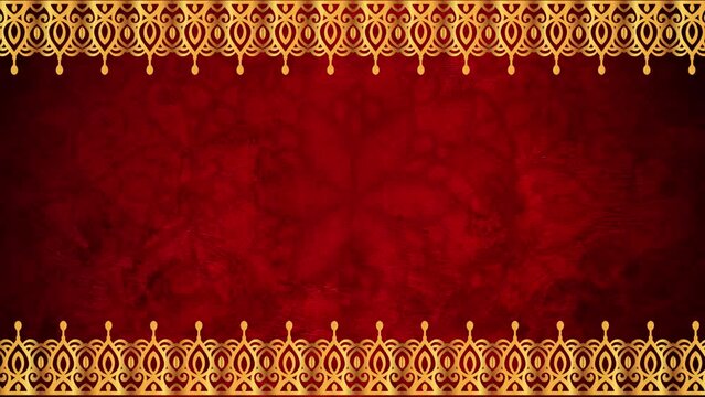 Gold and blue paper mandala ornament background looping smoothly, arabic islamic style for any purpose. Abstract digital gold color mandala footage. Floral vintage decorative element's oriental