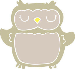 flat color style cartoon owl