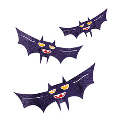 freehand retro cartoon halloween bat