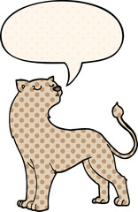 cartoon lioness with speech bubble in comic book style