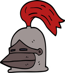 cartoon doodle knight helmet