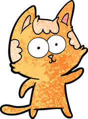 happy cartoon cat