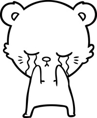 crying cartoon bear