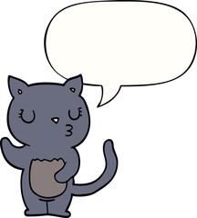 cute cartoon cat with speech bubble