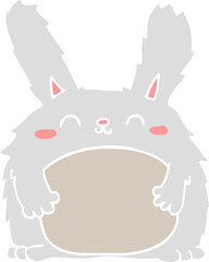 flat color style cartoon furry rabbit
