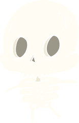 flat color style cartoon skeleton