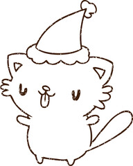 Christmas Cat Charcoal Drawing