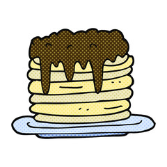 freehand drawn cartoon pancake stack