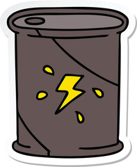 sticker of a quirky hand drawn cartoon barrel of fuel
