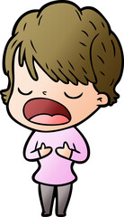 cartoon woman talking