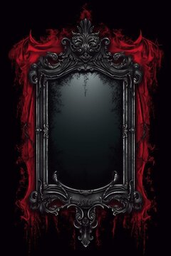Haunted mirror, horror style. Beautiful illustration picture. Generative AI