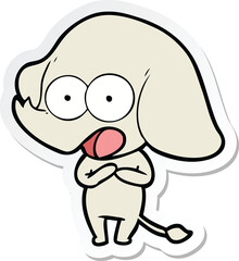 sticker of a cute cartoon elephant