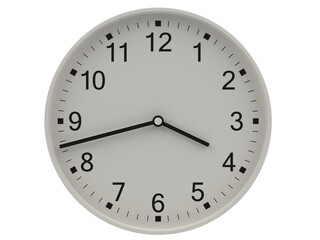 3d render of a clock. Clock on a light background. 3d render.